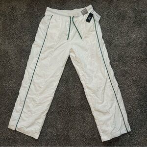 NWT White Active Pant with Green Accents